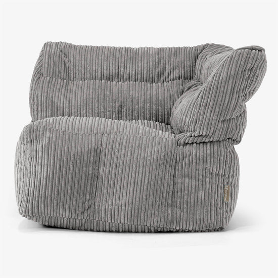 Modulaire Canapé Pouf, Élément Angle Gauche - Côtelé Anthracite 01