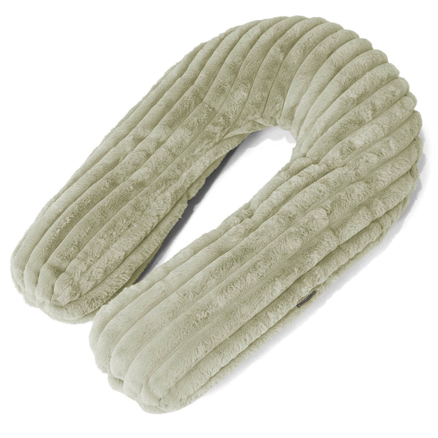 Oreiller Câlin - Velours Côtelé Ultra Pelucheux Vert Sauge 01