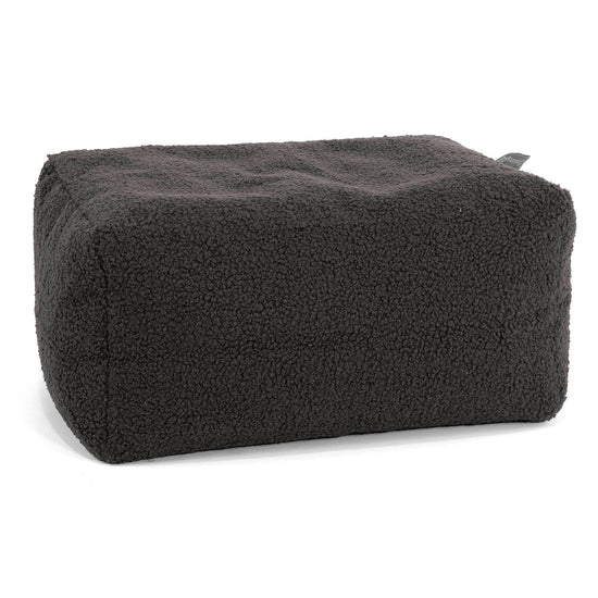 Petit Repose-pieds Rond - Bouclé Anthracite 01