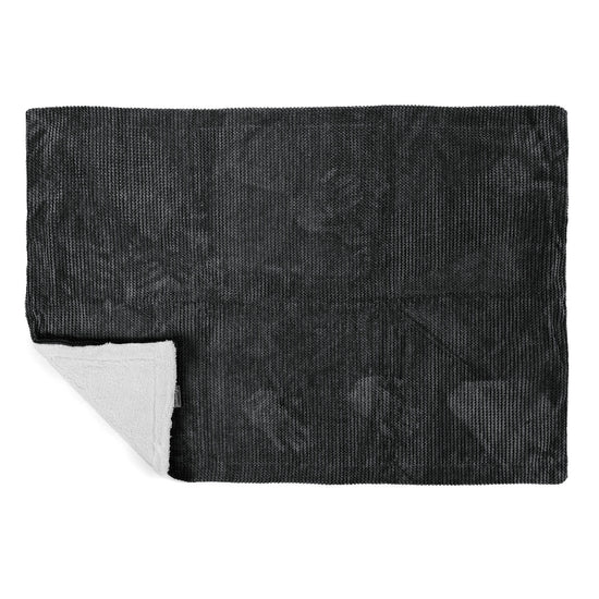 Plaid / Couverture Sherpa - Pompon Noir 03