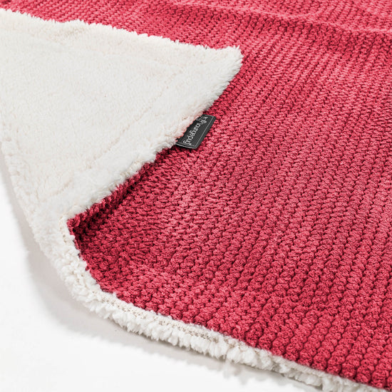 Plaid / Couverture Sherpa - Pompon Rouge pastel 01