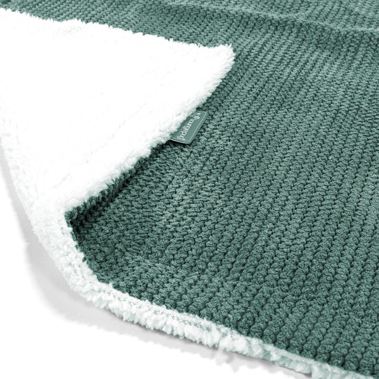 Plaid / Couverture Sherpa - Pompon Vert Mousse 01