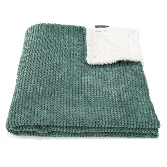 Plaid / Couverture Sherpa - Pompon Vert Mousse 02