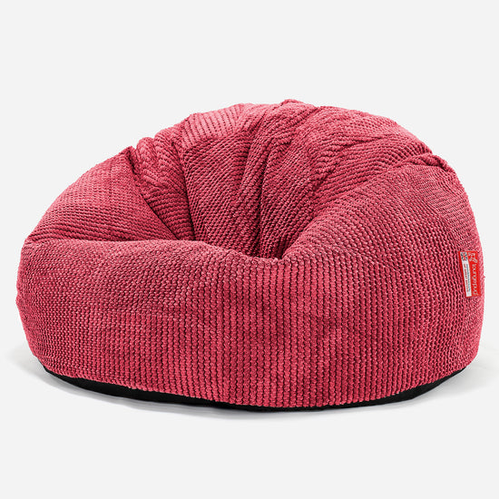 Pouf Poire Classique - Pompon Rouge pastel 01