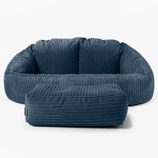 Pouf Canapé Bubble - Côtelé Bleu Marine 02