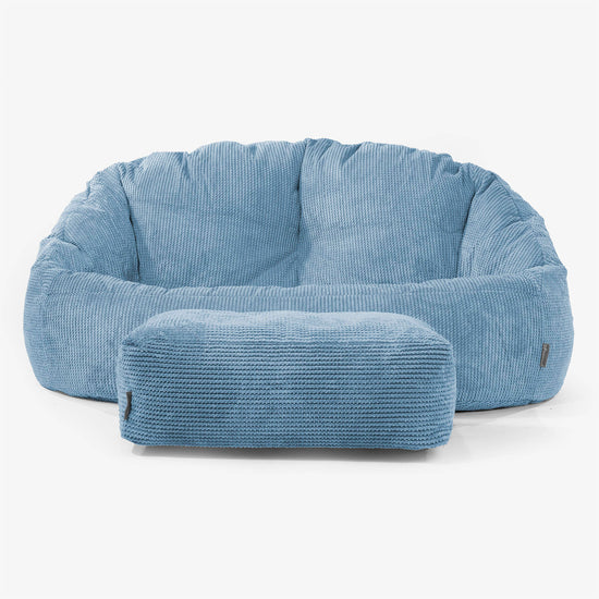 Pouf Canapé Bubble - Pompon Bleu Ciel 02