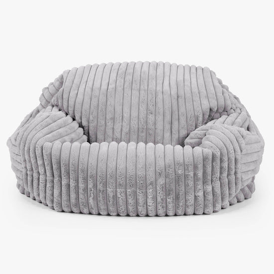 Pouf Canapé Sabine - Velours Côtelé Ultra Pelucheux Gris 02