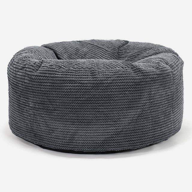 Pouf Design Rond - Pompon Noir 01