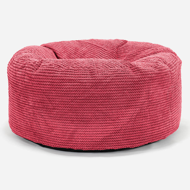 Pouf Design Rond - Pompon Rouge pastel 01