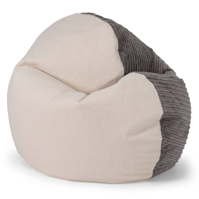 Pouf Fauteuil Flexiforme pour Enfants de 1 à 3 ans - Bouclé & Côtelé Anthracite 01