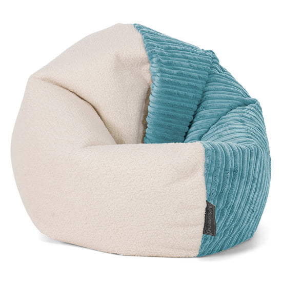 Pouf Fauteuil Flexiforme pour Enfants de 1 à 3 ans - Bouclé & Côtelé Mer Égée 01