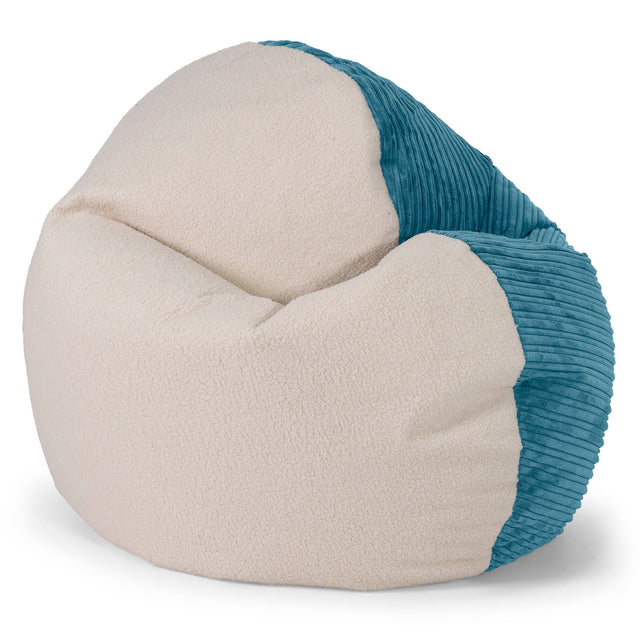 Pouf Fauteuil Flexiforme pour Enfants de 1 à 3 ans - Bouclé & Côtelé Mer Égée 01