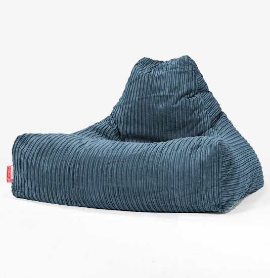 Pouf Fauteuil Relax - Côtelé Bleu Marine 01