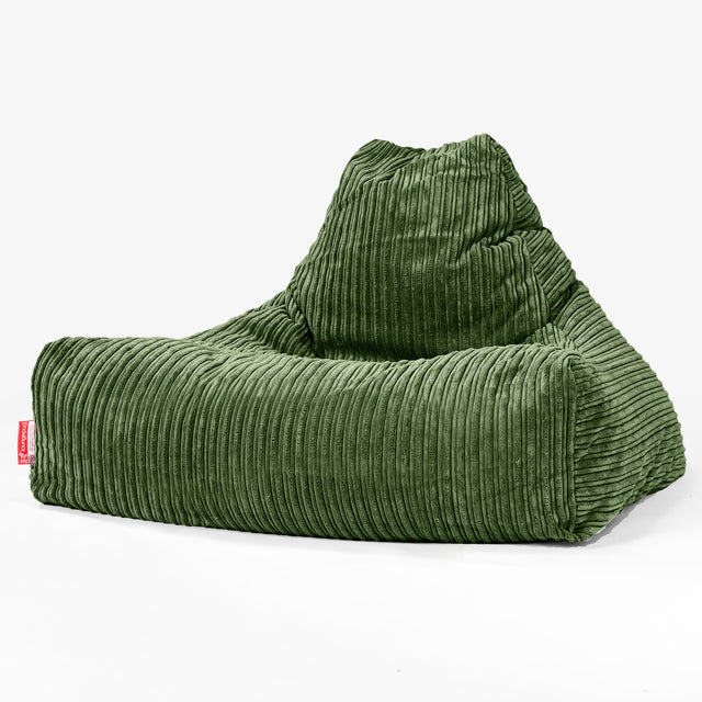 Pouf Fauteuil Relax - Côtelé Vert Forêt 01