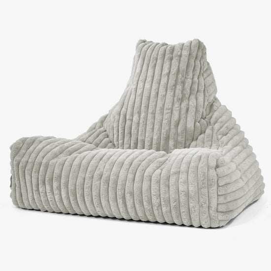 Pouf Fauteuil Relax - Velours Côtelé Ultra Pelucheux Vert Sauge 01