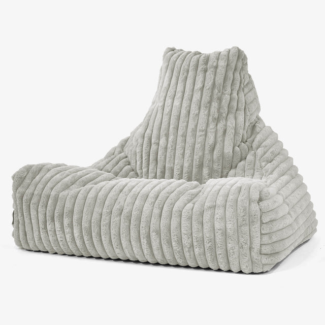 Pouf Fauteuil Relax - Velours Côtelé Ultra Pelucheux Vert Sauge 01