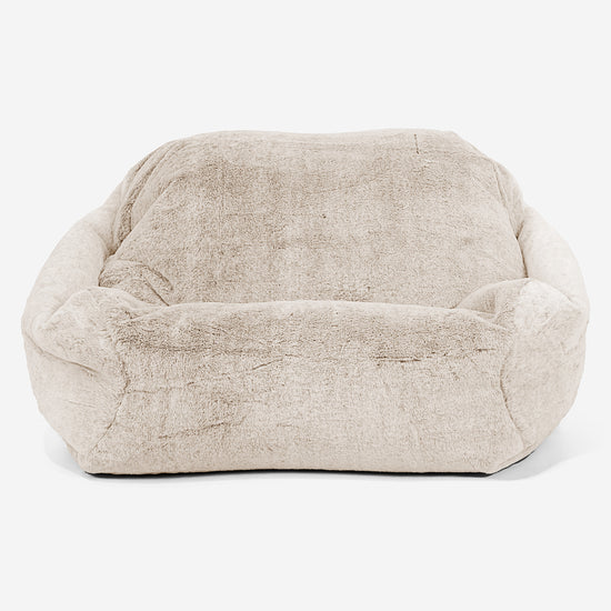 Pouf Fauteuil Sabine - Fausse Fourrure Lapin Blanc 02