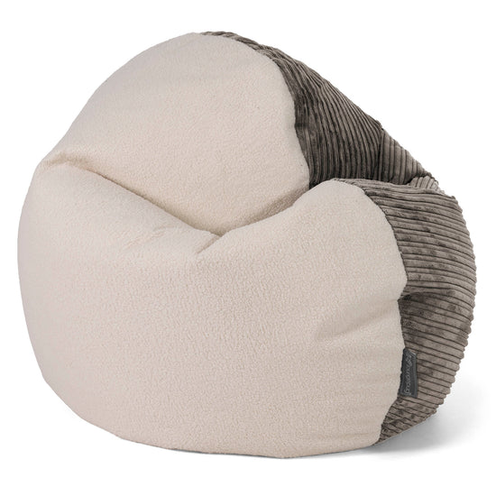Pouf Flexiforme pour Adultes - Bouclé & Côtelé Anthracite 01