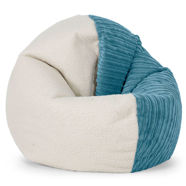 Pouf Flexiforme pour Adultes - Bouclé & Côtelé Mer Égée 01