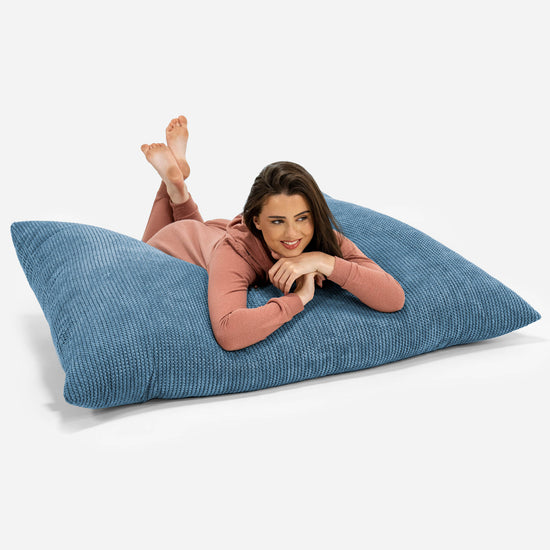 Pouf Géant XXL - Pompon Bleu Ciel 03