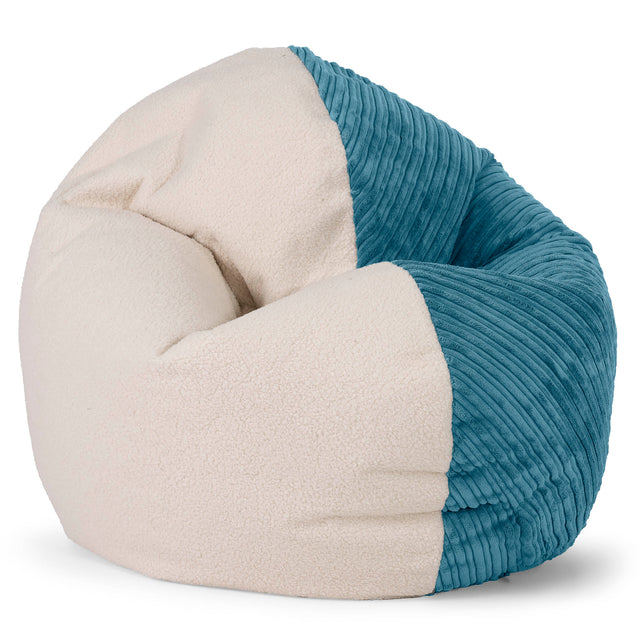Pouf Junior Flexiforme pour Enfants 2-14 ans - Bouclé & Côtelé Mer Égée 01