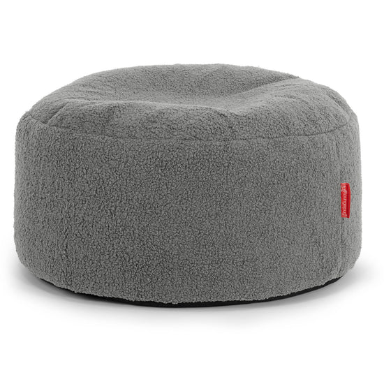 Pouf Ottoman avec Plateau - Bouclé Gris 02