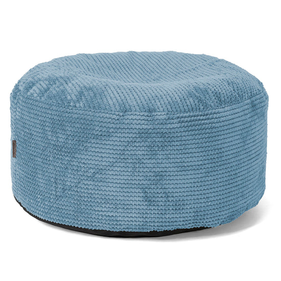 Pouf Ottoman avec Plateau - Pompon Bleu Ciel 02