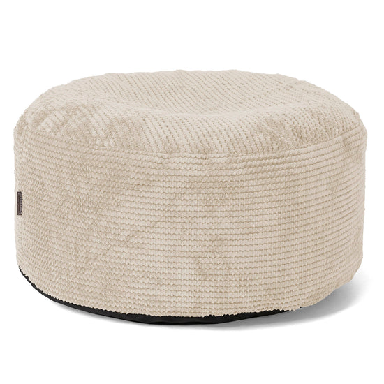 Pouf Ottoman avec Plateau - Pompon Crème 02