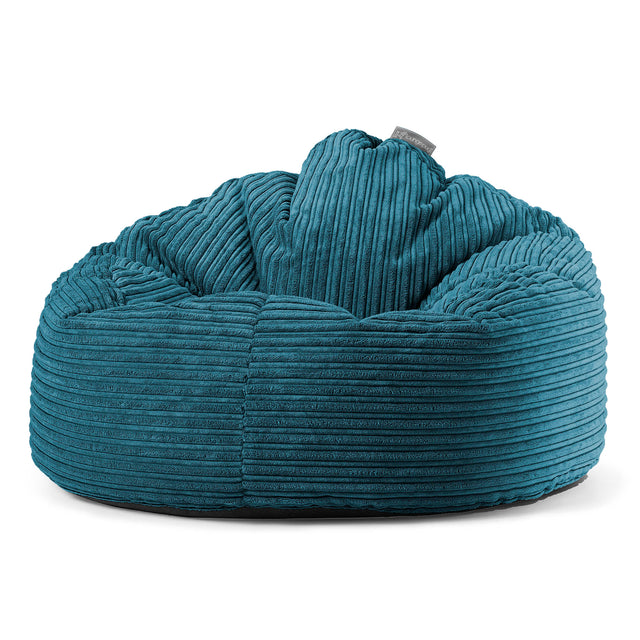 Pouf Poire, Archi - Côtelé Bleu Canard 01