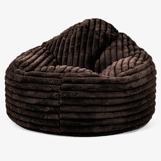Pouf Poire Archi - Velours Côtelé Ultra Pelucheux Marron Meuse 01