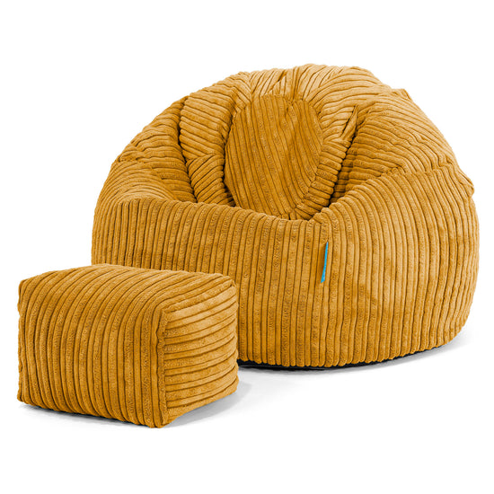 Pouf Poire Classique Enfant 1-5 ans - Côtelé Miel doré 02