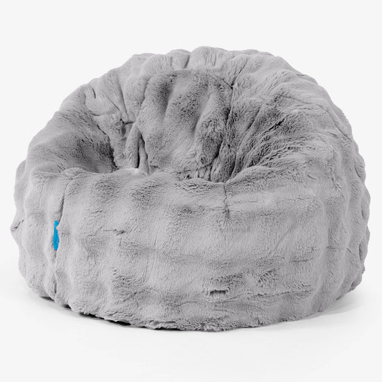 Pouf Poire Classique Enfant 1-5 ans - Fausse Fourrure à Bulles Gris 01