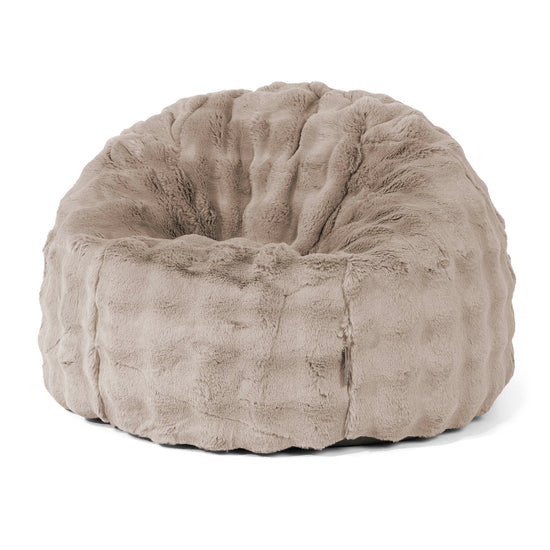 Pouf Poire Classique - Fausse Fourrure à Bulles Vison 01