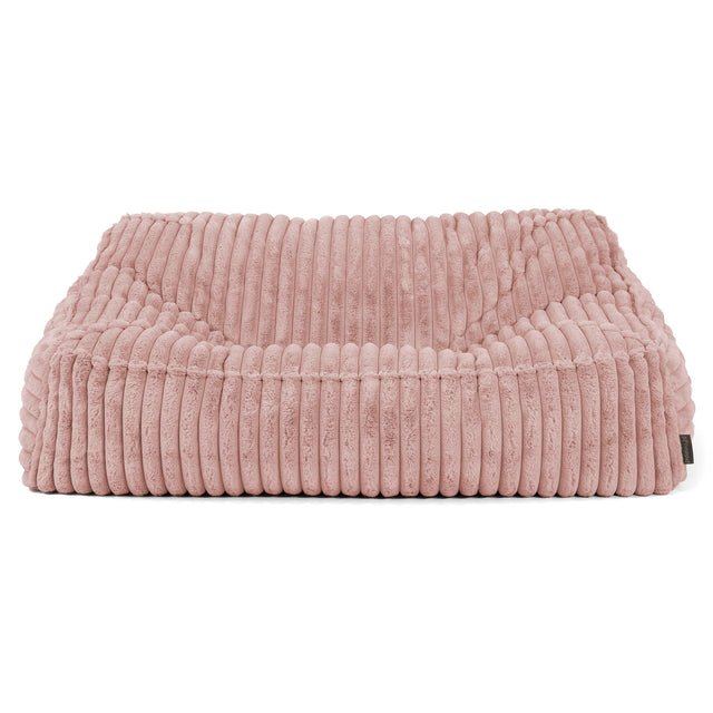 Le Canapé Pouf Doudou - Velours Côtelé Ultra Pelucheux Rose Pastel 02
