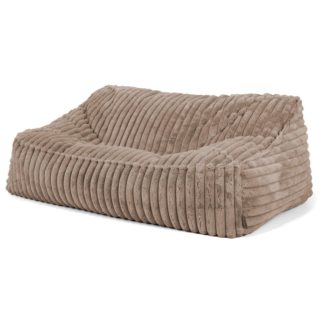 Le Canapé Pouf Doudou - Velours Côtelé Ultra Pelucheux Vison 01