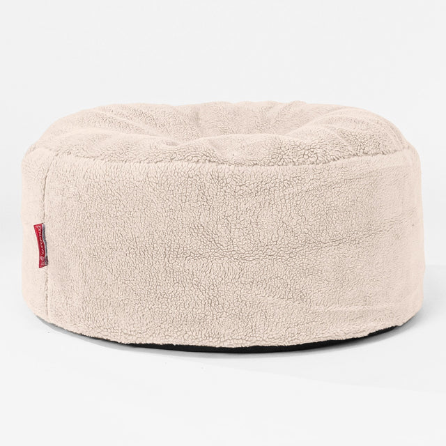 Pouf Design Rond Housse de Remplacement - Fausse Fourrure Nounours 01