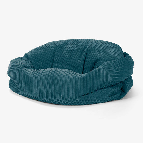 Pouf Canapé Sabine - Côtelé Bleu Canard 01