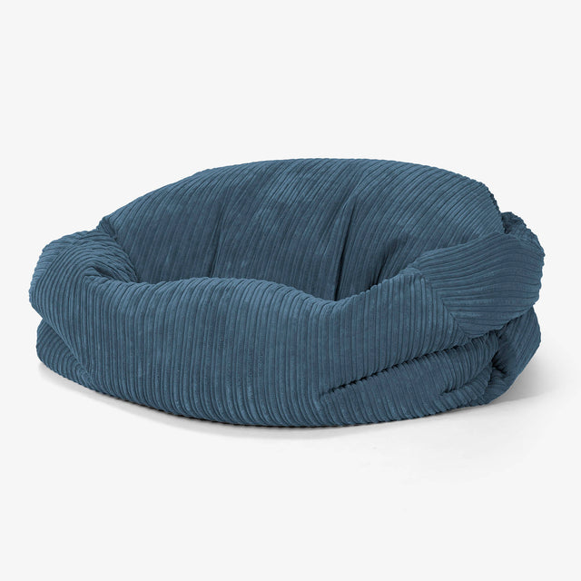 Pouf Canapé Sabine - Côtelé Bleu Marine 01