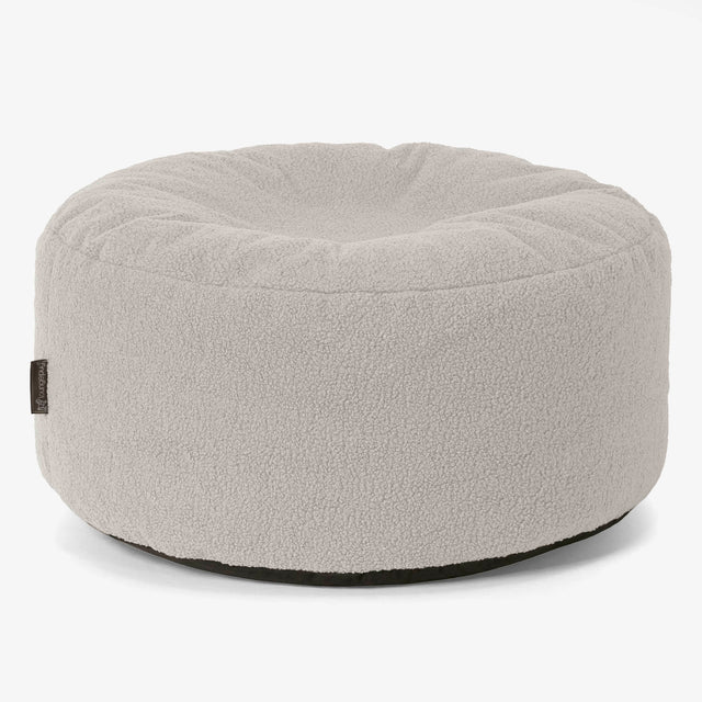 Pouf Design Rond - Bouclé Ivoire 01