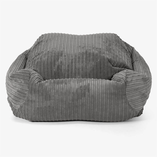 Pouf Fauteuil Sabine - Côtelé Anthracite 02