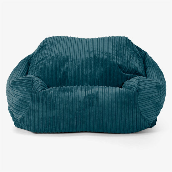 Pouf Fauteuil Sabine - Côtelé Bleu Canard 02