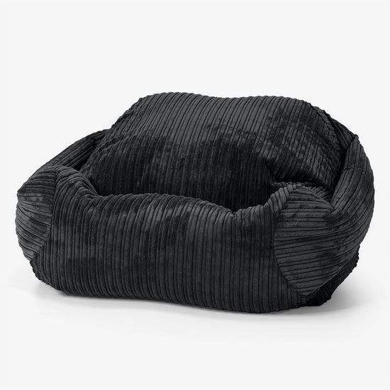 Pouf Fauteuil Sabine - Côtelé Noir 01