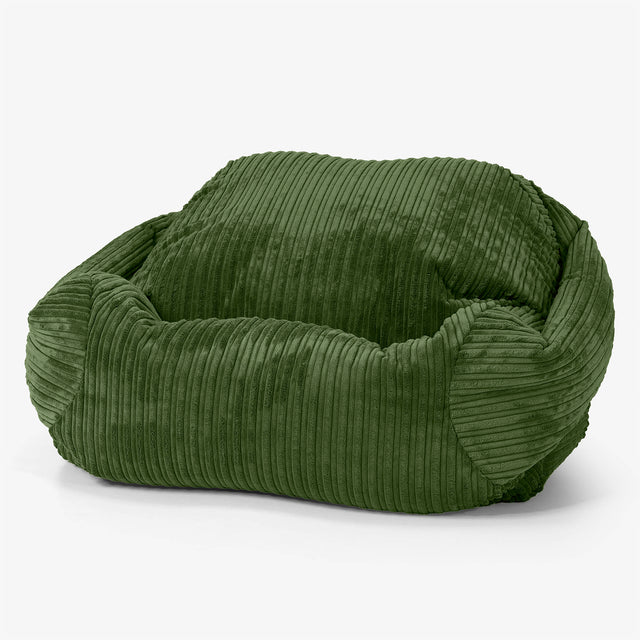 Pouf Fauteuil Sabine - Côtelé Vert Forêt 01