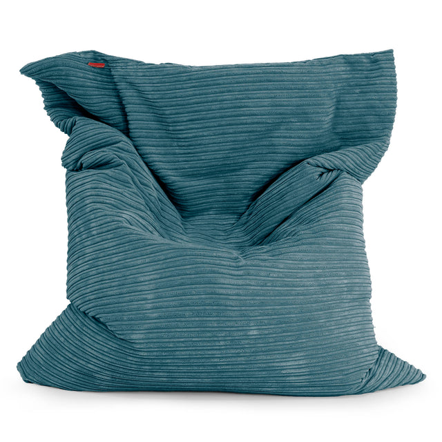 Pouf Géant XXL - Côtelé Bleu Canard 01