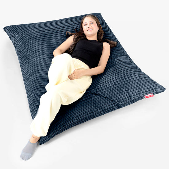 Pouf Géant XXL - Côtelé Bleu Marine 02