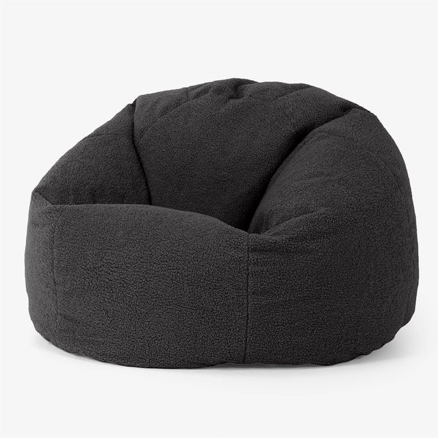 Pouf Poire Classique - Bouclé Anthracite 01