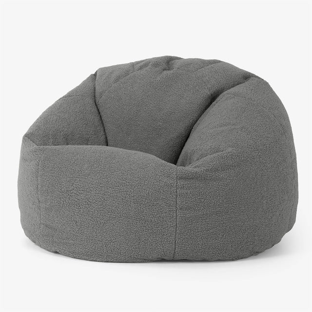 Pouf Poire Classique - Bouclé Gris 01