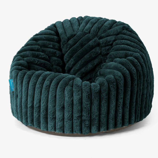 Pouf Poire Classique Enfant 1-5 ans - Velours Côtelé Ultra Pelucheux Bleu Canard 01