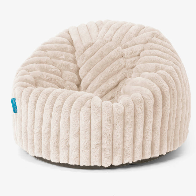 Pouf Poire Classique Enfant 1-5 ans - Velours Côtelé Ultra Pelucheux Crème 01