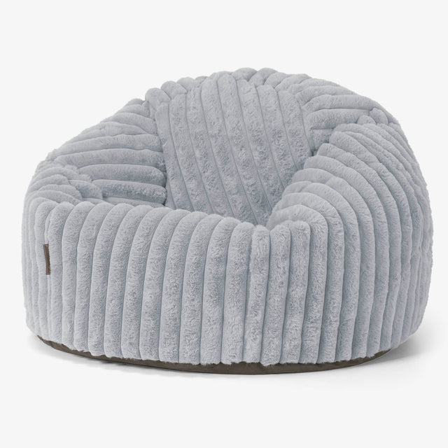 Pouf Poire Classique - Velours Côtelé Ultra Pelucheux Bleu Dragé 01